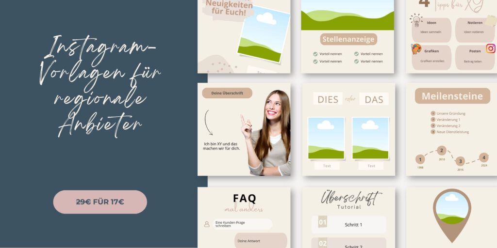 Instagram Canva Vorlagen für regionale und lokale Anbieter